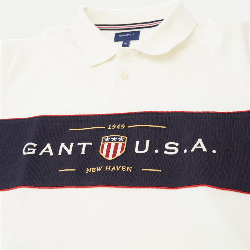 Gant T-shirts D1 BANNER SHIELD SS RUGGER 2062012 OFF WHITE